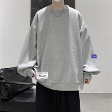 华夫格卫衣圆领卫衣男大码长袖t恤男外套HW76062-P30加绒款-P40，男装卫衣，电商A040