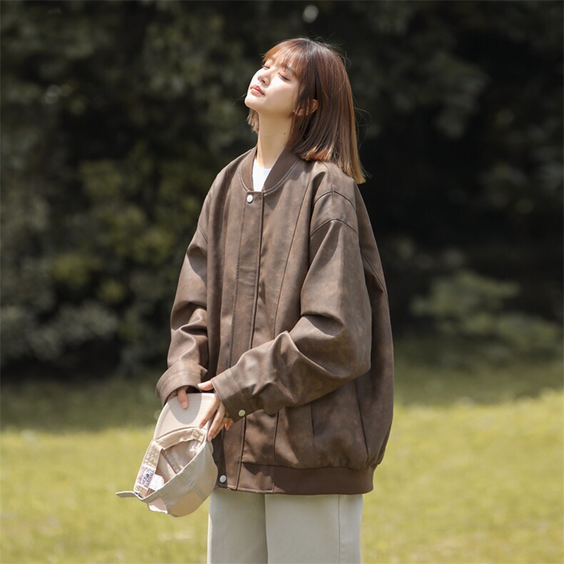 中性风立领机动皮夹克男女防风皮衣光板二开a406jk1206特p83,男装夹克,星座309（原A406）