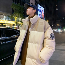 wassuphappypu皮棉服男款冬季保暖棉衣oversize潮牌痞帅休闲外套，男装棉衣，电商B370