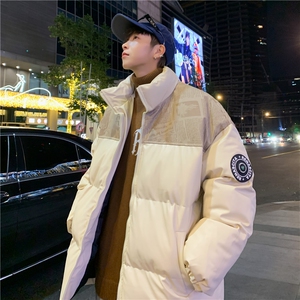 wassup happypu皮棉服男款冬季保暖棉衣oversize潮牌痞帅休闲外套图片