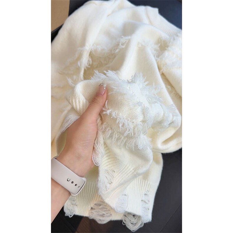 秋季流苏圆领毛衣男女同款宽松休闲百搭高级感上衣ZB632-特价46,男装针织衫/毛衣,电商A007