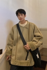 港风皮毛一体棉衣男高级感轻奢机车棉服男外套男8708P158控228，男装棉衣，星座226-1
