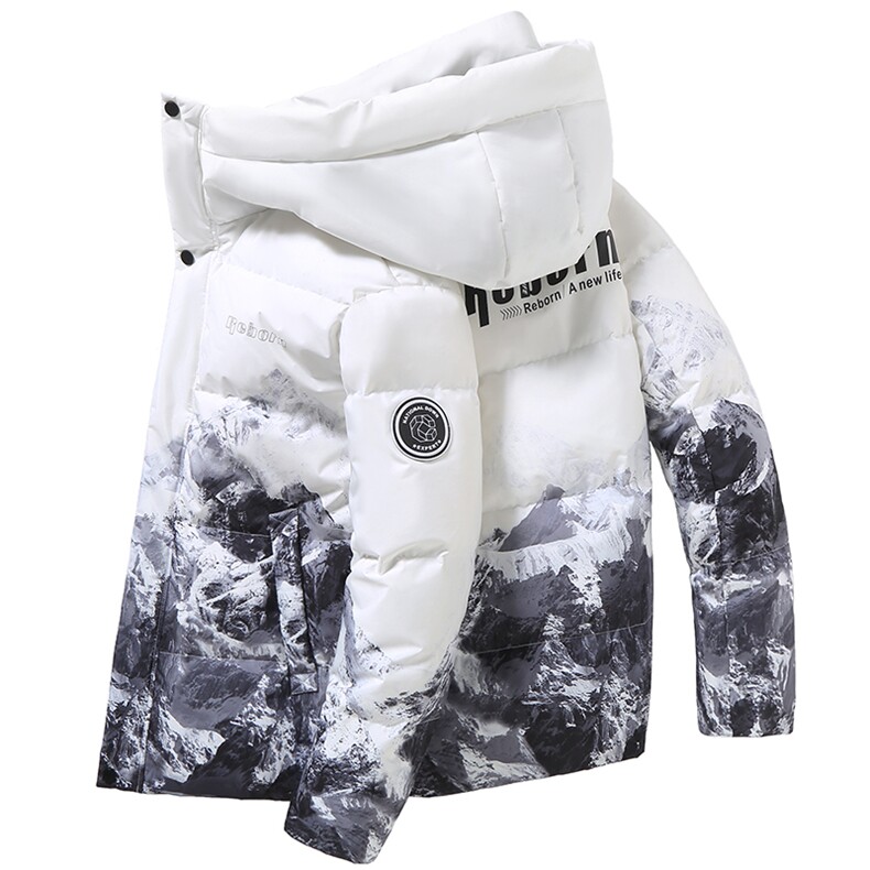 23秋冬新款雪山渐变羽绒服男女潮牌保暖外套外贸团服班服126P80,男装羽绒服,星座1602B（原101B-1）