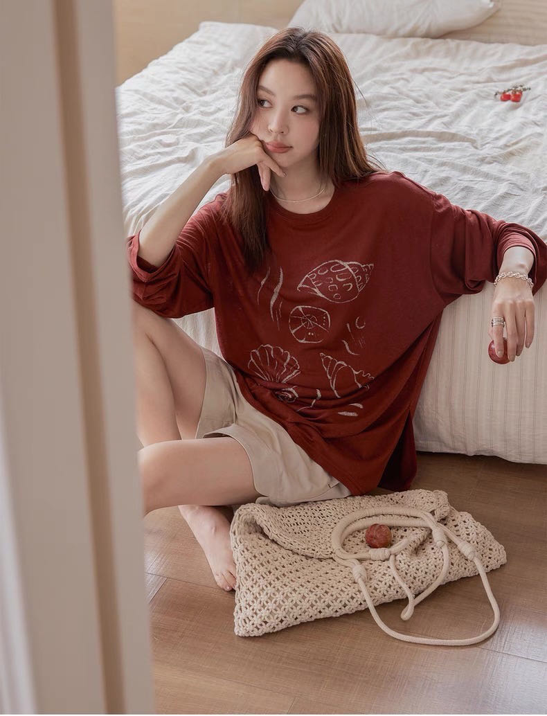 天丝白月光防晒短袖时尚百搭圆领,女装T恤,湘姗