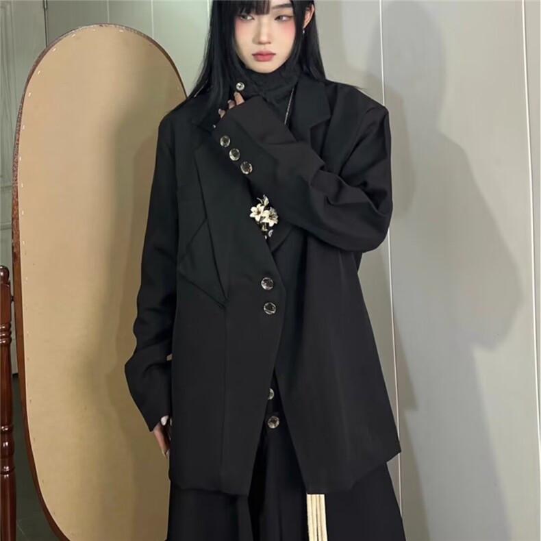 设计感小众西装外套女秋冬新款风高级感风衣时尚原宿新款潮流气质,女装西装,星座506A