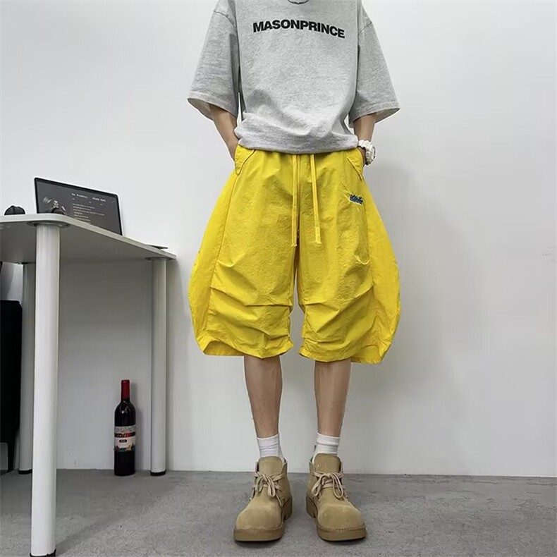 运动伞兵短裤男女夏凉感中裤潮牌街头宽松百搭七分裤子BM103P38,男装牛仔裤,星座1013-5