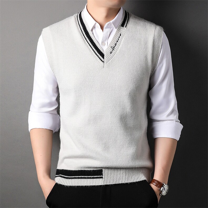 A197钱塘2020-3秋季休闲时尚背心马甲男士V领高端上衣P45，男装背心/马甲，钱塘207-3