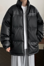 港风潮牌新款亮皮防水立领棉服潮流保暖棉衣M083S-P100控139，男装棉衣，星座717