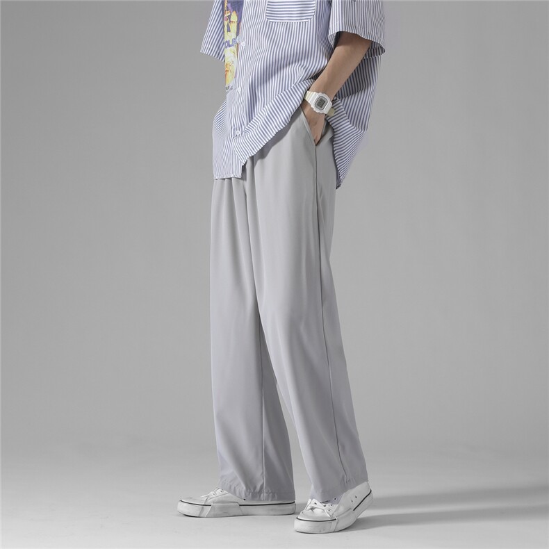 春夏裤子宽松直筒休闲裤港风垂感拖地运动裤裤A068-k307-P35，女装休闲裤，电商A068