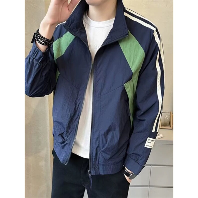 网图有货春季立领拼接撞色外套夹克男户外防水冲锋衣A394-P50,男装夹克,星座1505