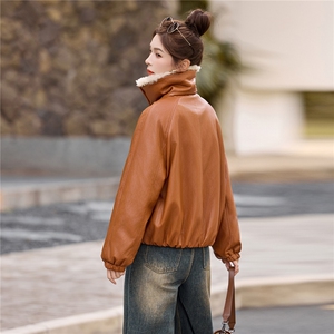 主推BAO款韩版羊羔毛领皮90白鸭绒羽绒服女短款外套百搭显瘦保暖图片