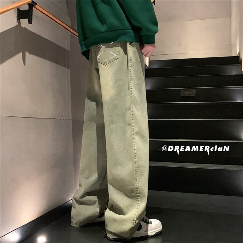 k1012-p50-控68M-5XL美式高阶黄泥拉链宽松大码牛仔裤cityboy，男装牛仔裤，星座116