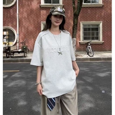 夏季美式高街cleanfit凹凸字母钢印短袖货号T25182P35，男装T恤，电商A063