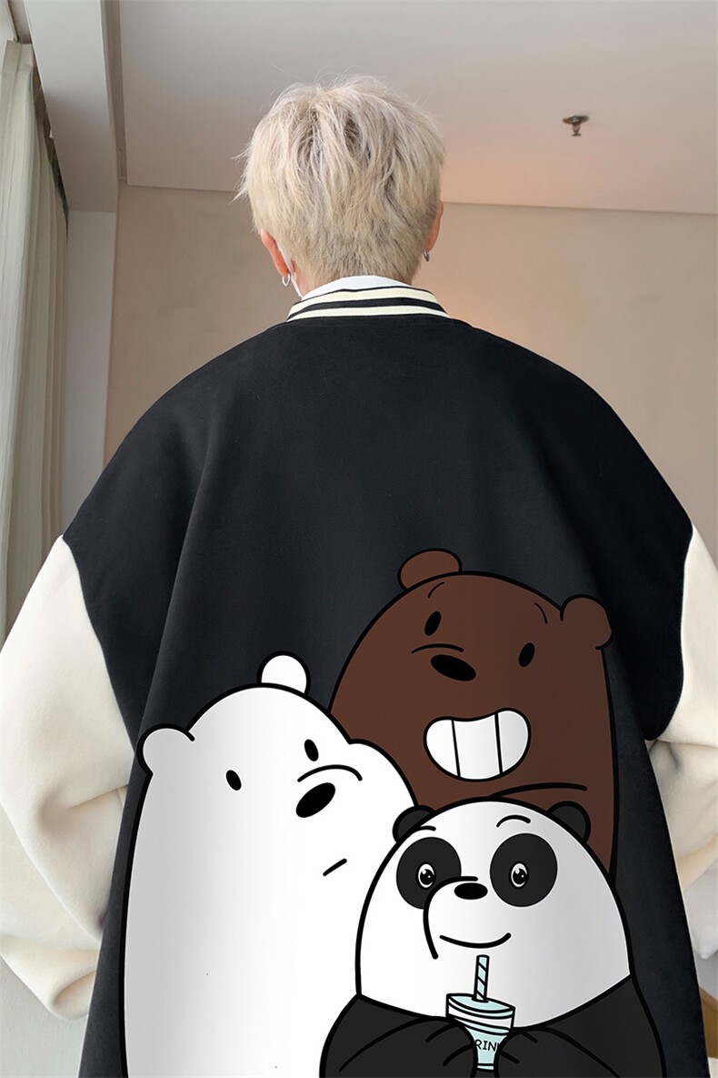 摇粒绒棒球服男大码开衫卫衣男夹克BF86277-P65,男装夹克,电商A040