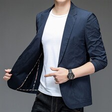 高档时尚气质轻便西装春秋简约亚麻休闲男士休闲西服ZL09626-P170，男装西服，星座1105-3