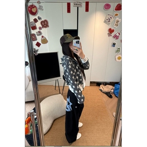 春秋新款宽松弯刀裤女高腰显瘦刺绣直筒休闲牛仔裤阔腿裤图片