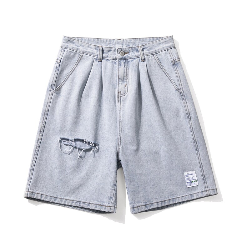 夏季破洞牛仔短裤五分裤B377-N655-P35-限49，男装牛仔裤，电商B377