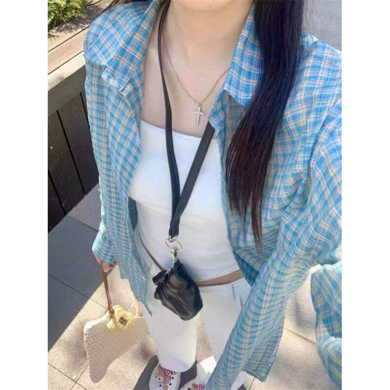 格子衬衫男女长袖韩版潮宽松文艺2026夏季ins新款外套CY1129-P40,男装衬衫,星座412-2