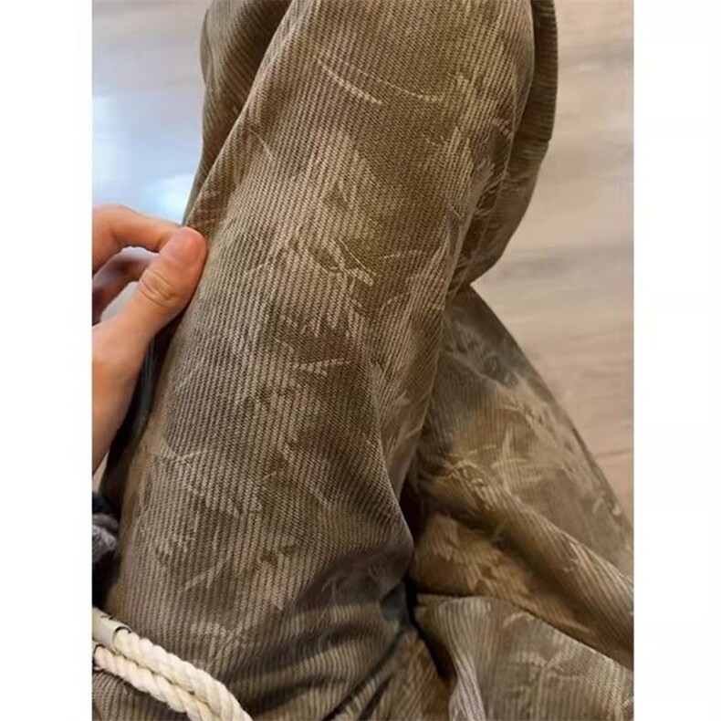 cleanfit扎染灯芯绒裤子男秋冬垂坠感加绒弯刀裤直筒休闲复古裤,男装卫衣,星座506A