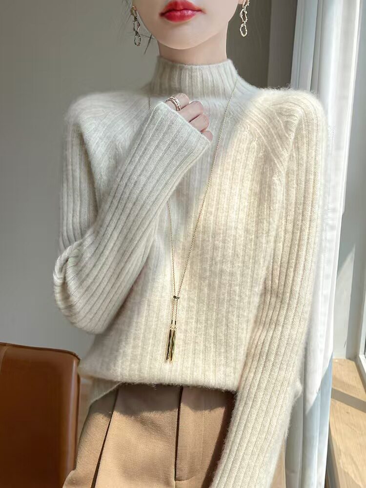 新款纯色针织衫轻奢高龄设计单件，女装针织衫/毛衣，尚雪电商供货
