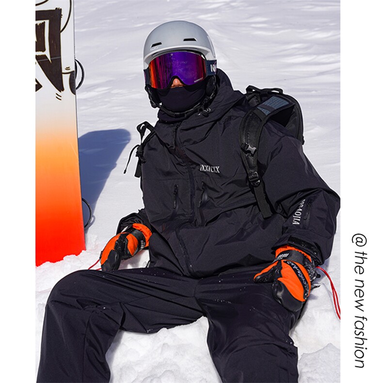 2025春户外潮牌防风防水中性男女大码加绒加厚滑雪服HF88-P195,男装棉衣,电商A001-1