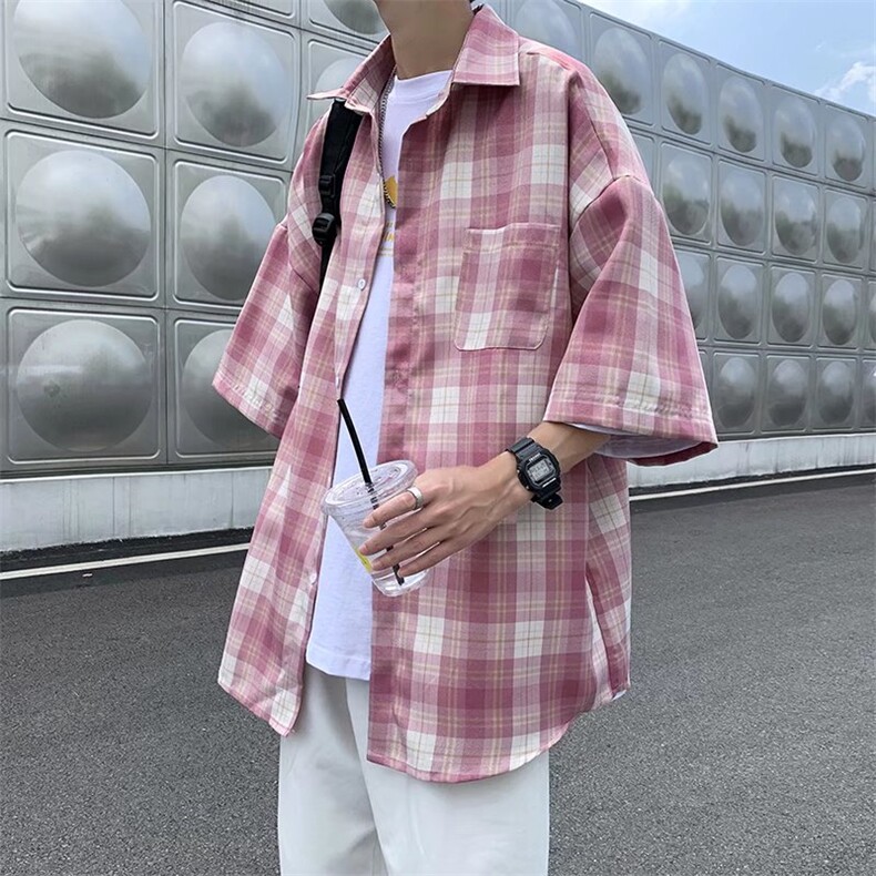 短袖衬衫春款男港风潮流C728P30,男装衬衫,星座1116-2