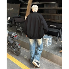 2024新款夹克男士春秋季时尚休闲宽松纯色情侣棒球服外套W9335，男装夹克，星座506