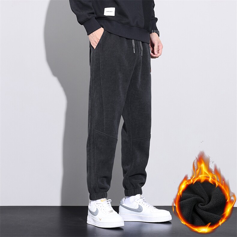 灯芯绒加绒加厚保暖卫裤男士秋冬宽松束脚休闲裤JR8009-特P45,男装休闲裤,星座610（原A335）
