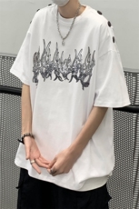 B239-1267-P38火焰个性印花夏季重磅短袖T恤男落肩袖体恤半袖，男装T恤，星座514-2(原B239)