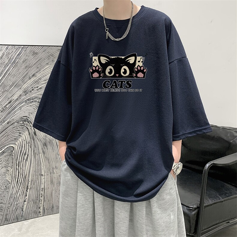 冰丝七分袖t恤男大码五分袖男短袖男中袖Q11389-P30,男装T恤,电商A040