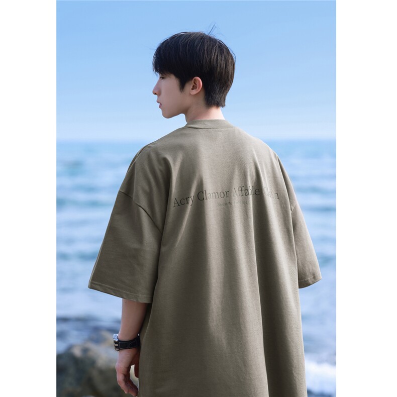 抖音品质夏季新款短袖260克双沙全棉短袖T恤T3040-P40控58,男装T恤,电商A072