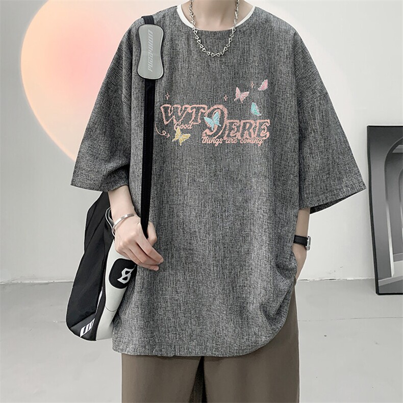风复古亚麻短袖男棉麻t恤男半袖 ZT71443-P35图片