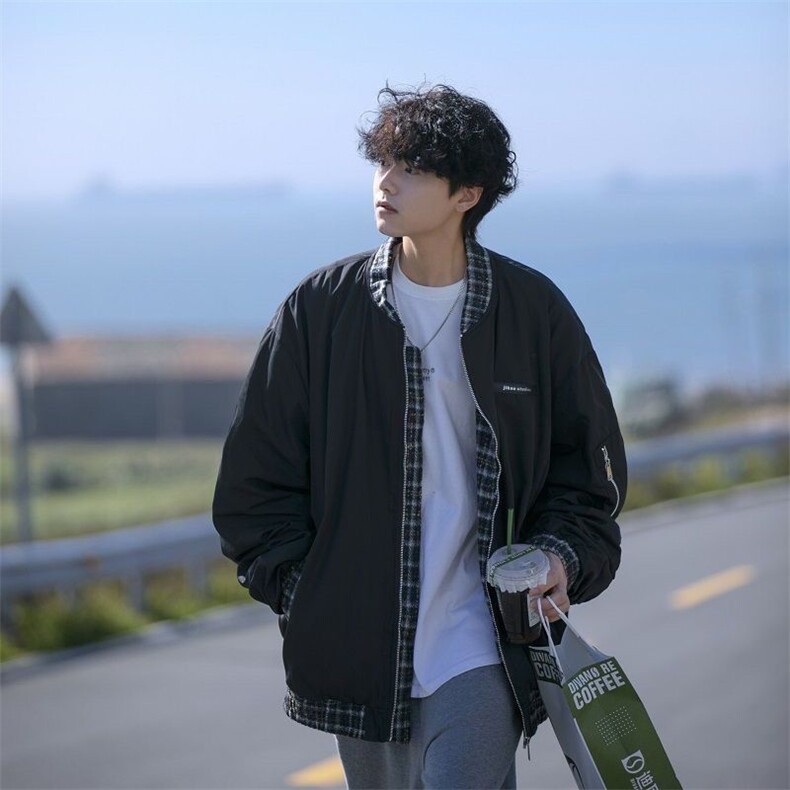 棉服加厚军绿色飞行员夹克男胖子高级感oversize棒球服大码外套,男装夹克,四季星座505