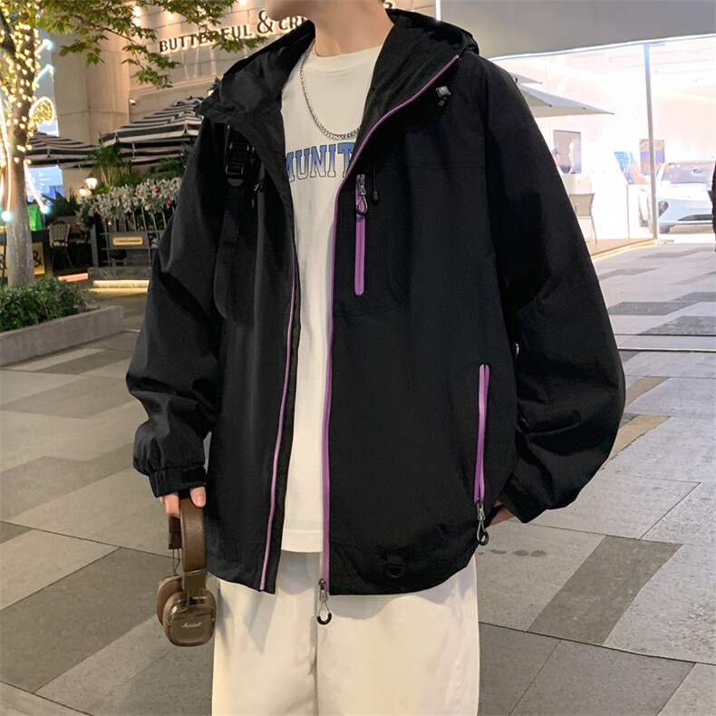 冲锋衣外套男2025春季新款宽松连帽休闲工装夹克潮流A02512-P83图片