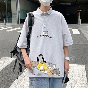PL57155-P35翻领短袖polo衫男大码胖子半袖t恤男有领保罗衫模特，男装Polo衫，电商A040