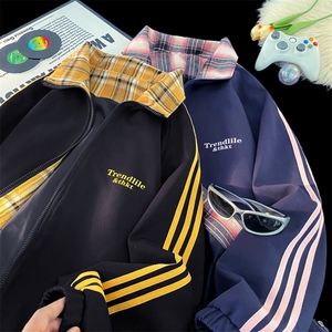 三条杠拼色夹克衫2025春季新款棒球服冲锋衣外套 6020-P60控98图片