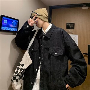 男秋季外套潮牌街头牛仔夹克外套N067P55图片