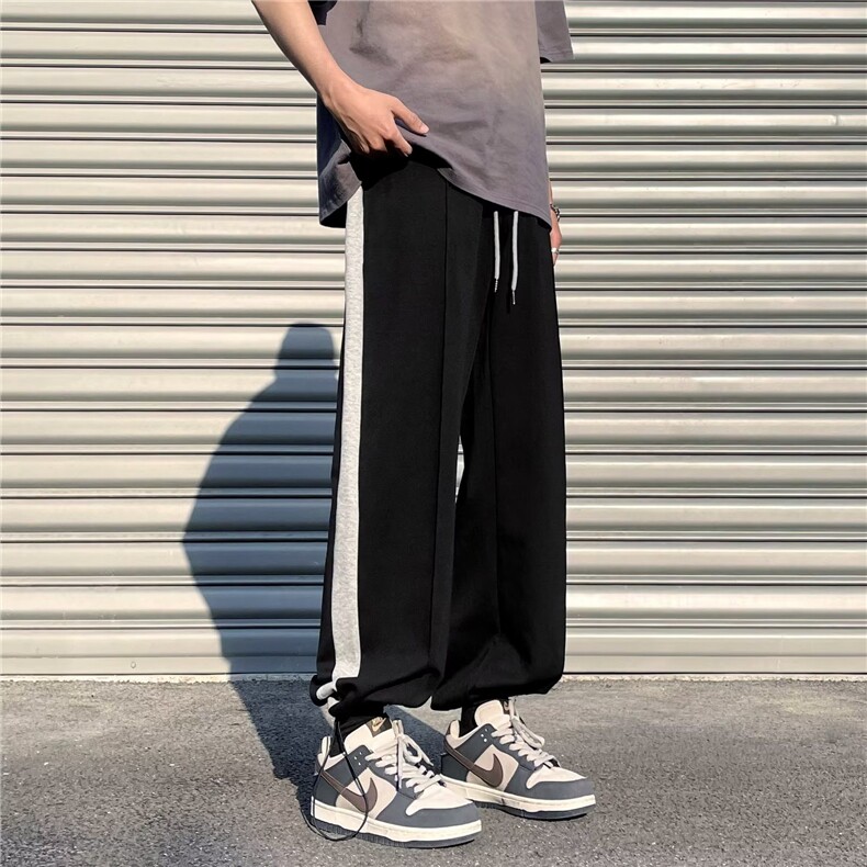 运动裤潮流长裤直筒青春流行春季休闲裤条纹EDK002P36,男装休闲裤,星座1116-2