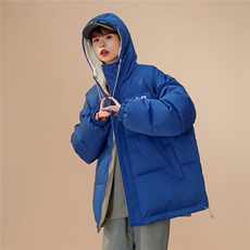 中性风22冬季港风小猫印花连帽面包服棉服宽松棉衣MY152P115控148，男装棉衣，A247A