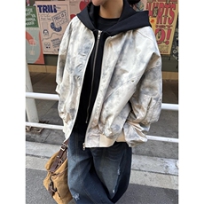 美式复古工装外套男女春秋设计感宽松百搭休闲飞行夹克W6517-P90，男装夹克，星座412-1