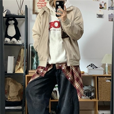 美式复古重磅麂皮绒机车夹克潮牌刺绣宽松休闲风情侣外套-WT638，男装夹克，星座601-2