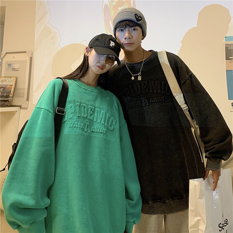 情侣装秋装钢印水洗做旧美式情侣卫衣大码外套G1023P65男类,女装短外套,电商A339