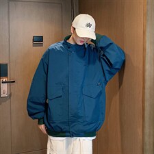 港风复古棒球服男秋季ins潮牌宽松夹克休闲痞帅工装外套JK03-P60，男装夹克，星座1008