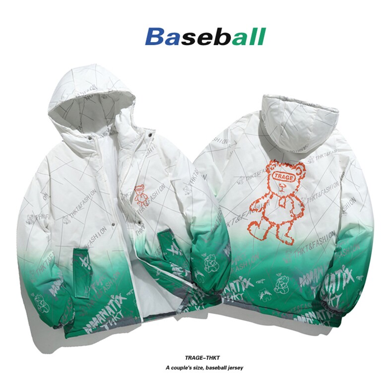 2023款渐变印花棉衣男连帽情侣棉服女宽松棉袄外套3315-P90控138,男装棉衣,星座207