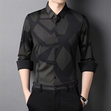 XL-TX06男式2023秋季新款长袖衬衫男韩版衬衣商务休闲免烫男装P95图片