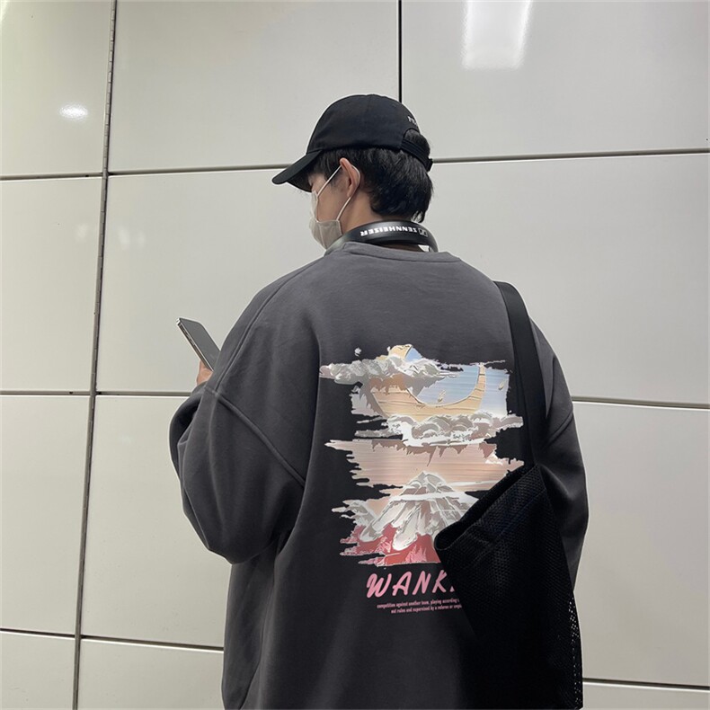 23秋季新款320G华棉圆领卫衣面布棉WH3220-P35控58,男装卫衣,电商B370