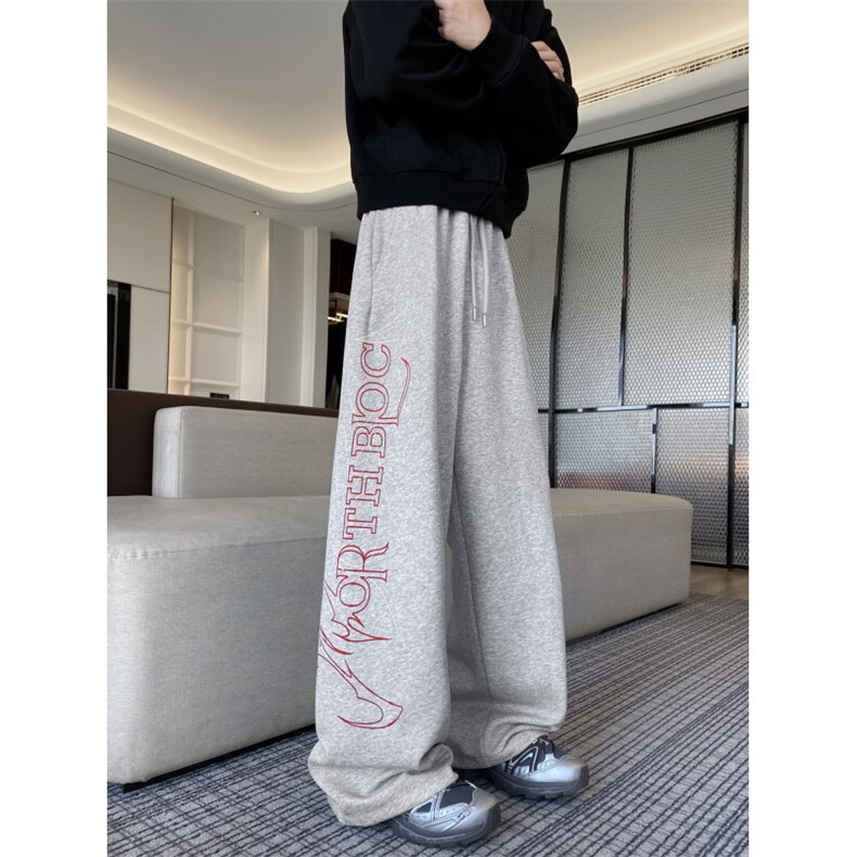 秋季新款美式潮流字母印花设计感宽松卫裤B315-K25815-特p40控78,男装休闲裤,电商B315