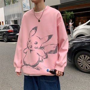 2021秋冬新款男休闲宽。。松皮卡丘印花卫衣A813图片