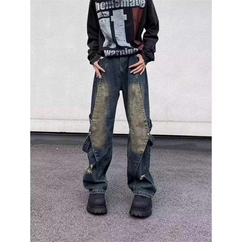 1506-1/K88121/P53美式高街裤子男新款宽松直筒裤牛仔裤长裤,男装牛仔裤,星座1506-1