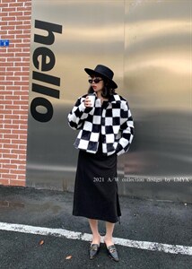 【现货】LMYX冬季新款棋盘格外套,其它,留墨俞香